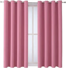 ChrisDowa Grommet Room Darkening Curtains for Bedroom and Living Room - 2 Panels Set Thermal Insulated Blackout Curtains (Pink, 52W x 54L) by CozyNest Decor