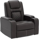 CANMOV Electric Power Recliner Chair with USB Ports and Cup Holders, Breathable Leather Home Theater Seating with Hidden Arm Storage (Brown) by CozyNest Decor