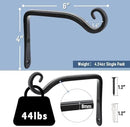 FEED GARDEN Hanging Plant Bracket 2 Pack 6 Inch Hand-Forged Plant Hangers for Outdoor with Screws by GreenHaven Gardens