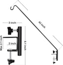 ERYTLLY Extended Reach Deck Hook Wall Pole Wall Mounted Deck Hook Extensible and 43 inch Wall Bracket for Hanging Bird Feeder,Plants,Wind Chimes,Lanterns 2 Packs by GreenHaven Gardens