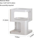 Modern Side Table,White end Table,Unique nightstand,Bedside Table,Metal 3-Tier Night Stand with Storage,Accent Side Table for Couch,Bedroom,Living Room.No Assembly Required. by CozyNest Decor