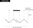 JAYMP Geometric Shaped Modern Chandelier LED Dimmable Pendant Lighting for Dining Room Kitchen Island Cafe Bar Hanging Lamp (Black, 49.2 Inch) by CozyNest Decor
