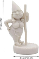 Unpainted Pole Dancing Gnome Statue, DIY Paint Your Own Gnome, Unpainted DIY Gnome Figurines for Kids and Adults, Funny Outdoor Gnome Figure, Dancing Lady Gnome Statue(4.6"/12 cm) by GreenHaven Gardens