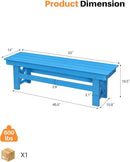 HDPE Outdoor Bench, 55" Patio Bench Outdoor Furniture, Poly Lumber Adirondack Benches, All Weather HDPE Patio Garden Backless Benches for Park, Poolside, Deck, Porch, Sky Blue by CozyNest Decor