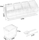 XIUDI Clear Seasoning Rack Spice Pots-4 Pieces Clear Seasoning Storage Container for Spice Salt Sugar Cruet.Acrylic Seasoning Box, Cruet with Cover and Spoon by CozyNest Decor