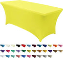ABCCANOPY 6 FT Yellow Spandex Table Cover Stretch Fitted Wrinkle Resistant Tablecloth Reuse for Rectangular Folding Table Patry Event Wedding Banquet by CozyNest Decor