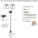 Black Pendant Lights Kitchen Island,Modern Farmhouse Glass Pendant Light,Light Fixture Kitchen Pendant Mini Hanging Light Fixture for Sink (Black 2 Pack Stem Rod) by CozyNest Decor