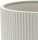 Amazon Basics Assorted Sizes Fluted Ceramic Round Indoor Outdoor Planters with Drainage, Set of 3, Modern Design, 6-Inch, 8-Inch, 10-Inch, White by GreenHaven Gardens