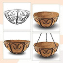2 Pack Metal Hanging Planter Basket with Coco Coir Liner Chain Round Wire Plant Holder Flower Pots Hanger Garden Decoration Porch Decor Watering Hanging Baskets Indoor Outdoor (BUTTERFLY SHAPE) by GreenHaven Gardens