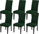 JQinHome Chair Covers for Dining Chairs, High Stretch Removable Washable Chair Protector Cover Set of 6, Chair Slipcovers for Dining Room, Kitchen,Home Party,Wedding Ceremony(Hunter Green, 6PC) by CozyNest Decor