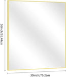 Gold Bathroom Mirror for Wall, 30x36 Inch Rectangle with Metal Frame, Modern Vanity for Bathroom Living Room, Entryway Hangs Horizontal or Vertical by CozyNest Decor