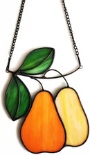 Stained Glass Window Hanging Orange pear Sun Catcher Home Decor Gifts for Christmas to Family and Friends by GreenHaven Gardens