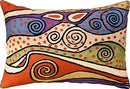 Lumbar Rust Klimt Contemporary Throw Pillows | Modern Pillow Cases | Abstract Pillows | Modern Accent Pillow | Rust Mid Century Chair Cushions | Handmade Cushion | Wool Size 14x20 by CozyNest Decor