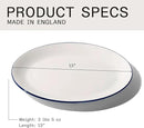 Made In Cookware - Serving Platter - White With Navy Rim- Porcelain England by CozyNest Decor