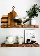 joelsantiques 30 Inch Wooden Floating Shelves for Wall - 30x9x2 in - Made of Natural Wood - Long Heavy Duty Rustic Wall Shelves for Bedroom - Perfect for Living Room, Kitchen - Medium Brown by CozyNest Decor