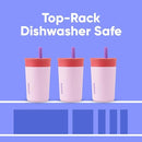 Owala Kids Insulation Stainless Steel Tumbler with Spill Resistant Flexible Straw, Easy to Clean, Kids Water Bottle, Great for Travel, Dishwasher Safe, 12 Oz, Navy and Blue (Home Base) by TinyTreasures Baby Boutique