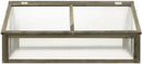 Firwood Garden Portable Wooden Greenhouse - Raised Flower Planter with 2 Roofs, Mini Greenhouse Cabinet for Outdoor Indoor Use, 44.8"x31.4"x19.6"/Gray by GreenHaven Gardens