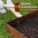 Worth Garden 6-Pack Pre-Rusted Cor-Ten Steel Landscape Edging - 40" L x 6" H Each (20ft Total) - No-Dig Hammer-in Heavy Duty 14-Gauge Metal Edging Border w/ 7 Clips & Gloves - Edge for Lawn Yard by CozyNest Decor