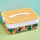 Toys Organizer Storage Case for Lego Box Kids Toy Stackable Building Blocks with Lids Bins Adjustable Lego Storage Containers Plastic Toy Box 1 Layer (Lemon) by CozyNest Decor