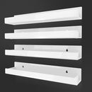 4 Pack 15 Inch Whtie Acrylic Shelves, Kids Floating Bookshelf for Kids Room, Modern Nail Polish Rack Sunglasses Essential Oil Picture Ledge Display Toy Storage Wall Shelf by TinyTreasures Baby Boutique