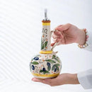 Italian Ceramic Olive Oil Dispenser Bottle 23oz, Hand Painted Olive Oil Bottles, Decorative Stoneware Olive Oil Cruet for Kitchen with Stainless Steel Spout for Oils, Sauces, Vinegar by CozyNest Decor