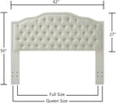 24KF Upholstered Button Tufted Queen Headboard with Nailhead Trim, Elegant Boucle Fabric Full headboard, 6031-Q-Boucle-Beige by CozyNest Decor