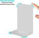 VONDERSO Metal Bookends, 4 Pairs White Metal Book Ends Heavy Duty for Shelves Decor Home Office, Unique White Bookends Supports Anti-Slip for Kids by CozyNest Decor