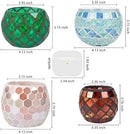 Votive Candle Holder Tea Lights - Glass Candle Holders, Mosaic Tealight Candle Holder, Candle Jar Cup for Wedding Centerpiece Party Table Decorations, Valentines Day Decor by CozyNest Decor