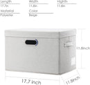 PRANDOM Large Collapsible Storage Bins with Lids [3-Pack] Fabric Foldable Storage Boxes Organizer Containers Baskets Cube with Cover for Home Bedroom Closet Office Beige(17.3x11.8x11.8) by TinyTreasures Baby Boutique