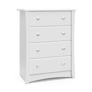 Storkcraft Crescent 4 Drawer Chest (White) – GREENGUARD Gold Certified, Dresser For Nursery, 4 Drawer Dresser, Kids Dresser, Nursery Dresser Drawer Organizer, Chest of Drawers by TinyTreasures Baby Boutique