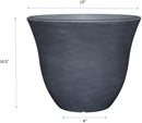 Classic Home and Garden Indoor/Outdoor Round Honeysuckle Resin Flower Pot Planter, Zinc Grey, 13" by GreenHaven Gardens