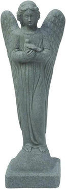 EMSCO Group Morning Angel Statue – Natural Granite Appearance – Made of Resin – Lightweight – 29” Height by GreenHaven Gardens