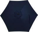 Sunnydaze Outdoor Patio Umbrella - Polyester Table Market Umbrella with Push-Button Tilt and Crank - 6 Sturdy Ribs - Blue - 7.5ft by GreenHaven Gardens