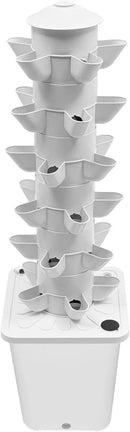 Hydroponic Growing Tower System Kit, 30-Plant Vertical Hydroponics Garden Tower with LED Grow Light, for Outdoor Indoor Herbs Fruits Vegetables Smart Garden Planter Kit by GreenHaven Gardens