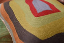Kandinsky Abstract Pillow Cover - Colorful Modern Throw Pillowcase Chair Cushion Contemporary Farmhouse Sofa Pillowsham Handembroidered Wool Size 18x18 by CozyNest Decor