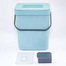 Kitchen Compost Bin Indoor for Counter Top,Hanging Small Trash Can with Lid,Food Waste Bin,Mountable Compost Busket 1.3 Gal/5 L Series,Blue by GreenHaven Gardens