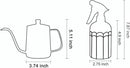 OFFIDIX Watering Can for Indoor Plants Long Spout Metal Stainless Steel 21 oz/600 ml Small Watering Can with 14 oz/400ml Glass Plant Mister Spray Bottle for Plants Bonsai by GreenHaven Gardens