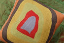 Kandinsky Abstract Pillow Cover - Colorful Modern Throw Pillowcase Chair Cushion Contemporary Farmhouse Sofa Pillowsham Handembroidered Wool Size 18x18 by CozyNest Decor