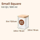 ComSaf 0.8 Qt Glass Food Storage Jars Set of 6, Clear Storage Containers with Airtight Lids, Pantry Organization Jar, Spice Jar, Blooming Tea, Oat, Coffee and Sugar Container, Canister Set for Kitchen by CozyNest Decor