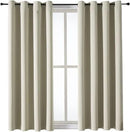 ChrisDowa Grommet Room Darkening Curtains for Bedroom and Living Room - 2 Panels Set Thermal Insulated Blackout Curtains (Beige, 52W x 45L) by CozyNest Decor