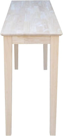 IC International Concepts Extended Length Shaker Console Table, 60" W x 16" D x 30" H Real/Solid Parawood, Kitchen/Dining, 50 Lbs. Wt. Capacity, DIY, Paint/Stain In Any Color, Unfinished by CozyNest Decor