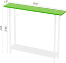 Sleek Modern 2-Tier Acrylic Console Table, 39.4" L x 7.6" W x 31.5" H - Entryway Table for Hallway, Living Room, Sofa Side, Small Spaces (Green) by CozyNest Decor