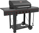 720-0982 5 Burner Propane Barbecue Gas Grill, Side Shelves with Hooks, for Outdoor Cooking, Patio, Garden Barbecue Grill, 50000 BTUs, Open Chart, Black by GreenHaven Gardens