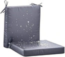 20 x 20 Inch Outdoor Chair Cushions for Patio Furniture UV Resistant Non Slip Waterproof Replacement Patio Seat Cushion with Ties Set of 2, Dark Grey by GreenHaven Gardens