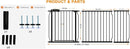 HOOEN 30" Tall Extra Wide Baby Gates 67 to 71.5 Inch Large Long Pressure Mounted Dog Gate for Doorways Stairs Child Safety Gates Tension Baby Gate Indoor Walk Through Gate for Kids or Pets by TinyTreasures Baby Boutique