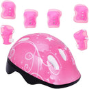 Totority Kids Helmet Knee Elbow Pads: 7pcs Children Skating Helmet Skateboard Knee Gear Wrist Cuff Elbow Protectors Pink by TinyTreasures Baby Boutique