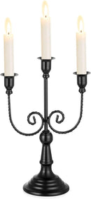 Sziqiqi Candle Holders 3-Arms Candelabra - Black Halloween Candelabras Metal Candleholder Stands Decoration for Thanksgiving Christmas by CozyNest Decor