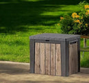 Outdoor Storage Box, Wood-Look Resin Deck Container, Indoor/Outdoor Storage, Ash Wood Brown (30 Gallon) by CozyNest Decor
