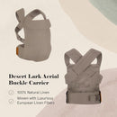 WildBird - Aerial Carrier - 7 to 45 lbs - for Moms, Dads & Caregivers - 100% Natural European Linen Fibers - Versatile & Adjustable - Small Size - Desert Lark Fabric by TinyTreasures Baby Boutique
