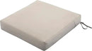 Classic Accessories Ravenna Water-Resistant 25 x 25 x 5 Inch Square Patio Seat Cushion Slip Cover & Foam, Mushroom, Lounge Chair Cushion by GreenHaven Gardens